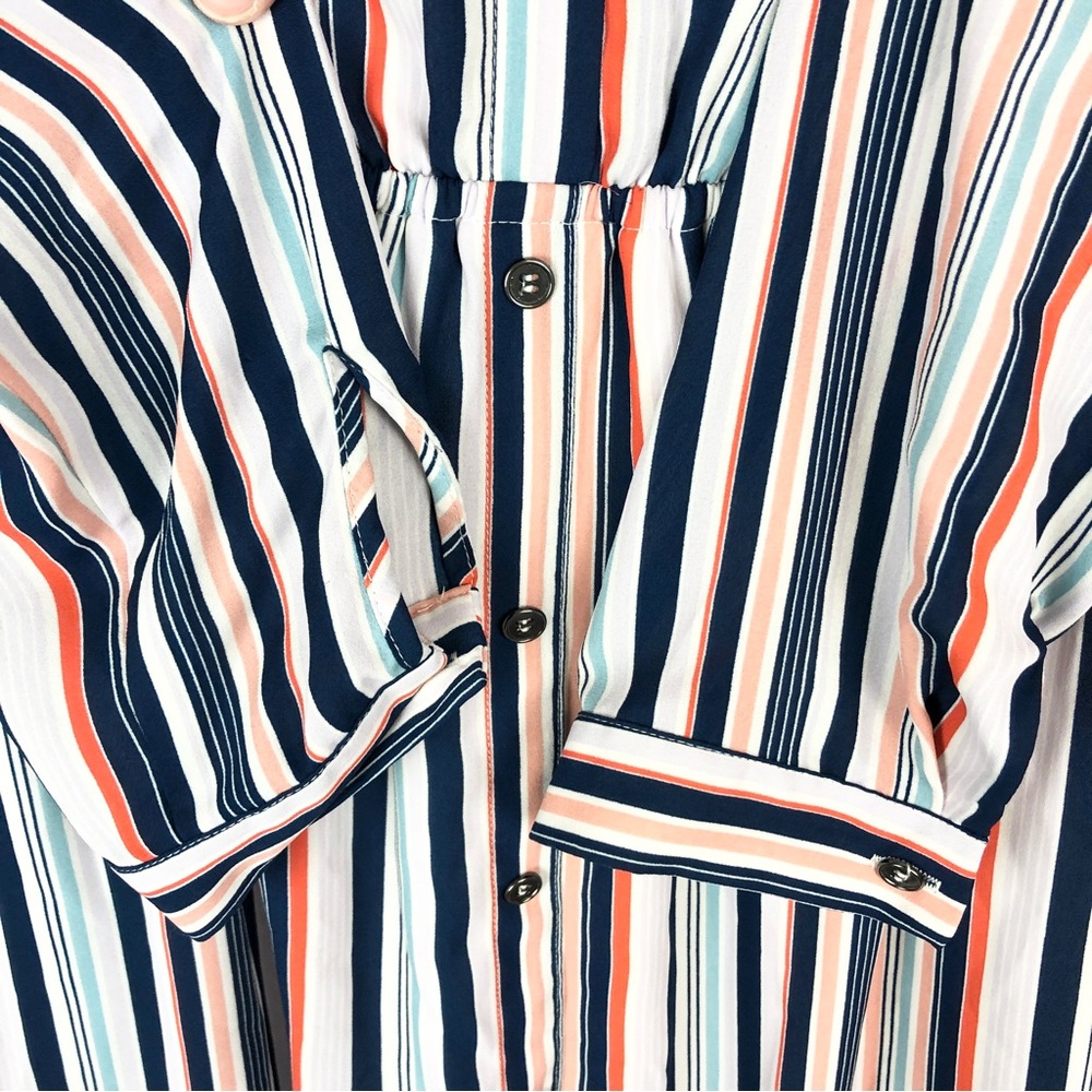 Dr2 Long Sleeve Button Down Vertical Striped Dress - image 4